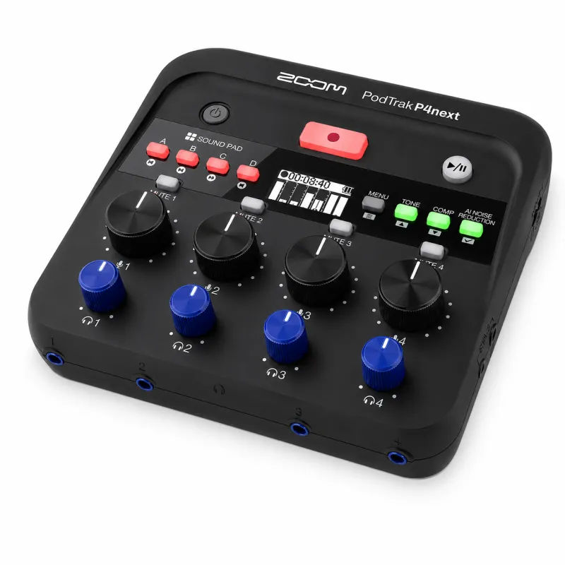 Zoom PodTrak P4 next Podcast Studio